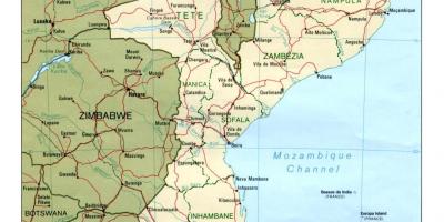 Harta e Mozambik hartë të detajuar