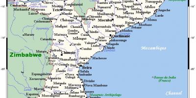 Harta e Mozambik qytetet